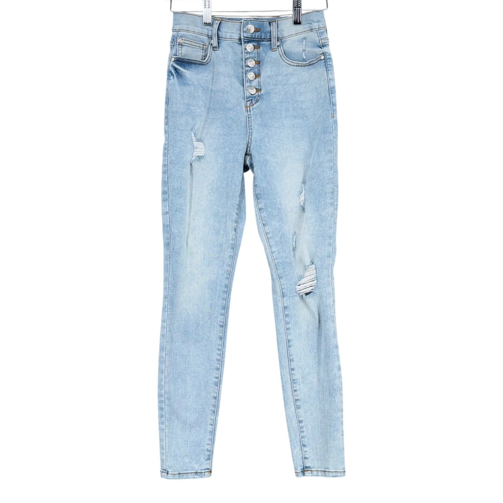 Celebrity Pink The Spice Distressed Light Wash High Rise Skinny Jeans 3/26